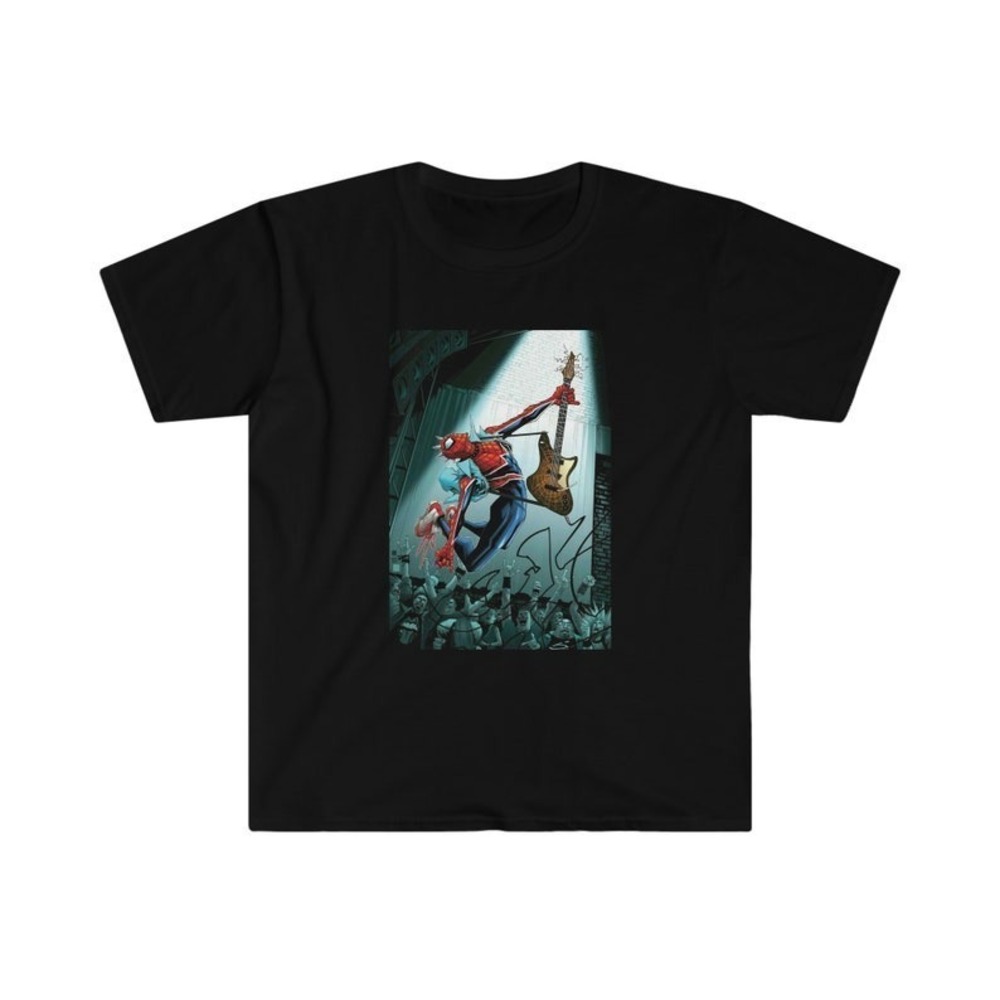 Hobie Brown Spider-punk Miles Morales Across The SpiderVerse Black Shirt